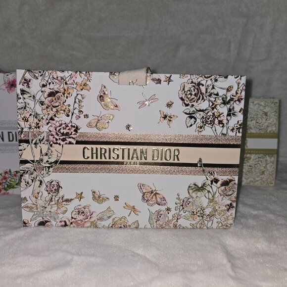 DIOR Gift Bags Floral Print Ribbon Collapsible - Picture 3 of 6